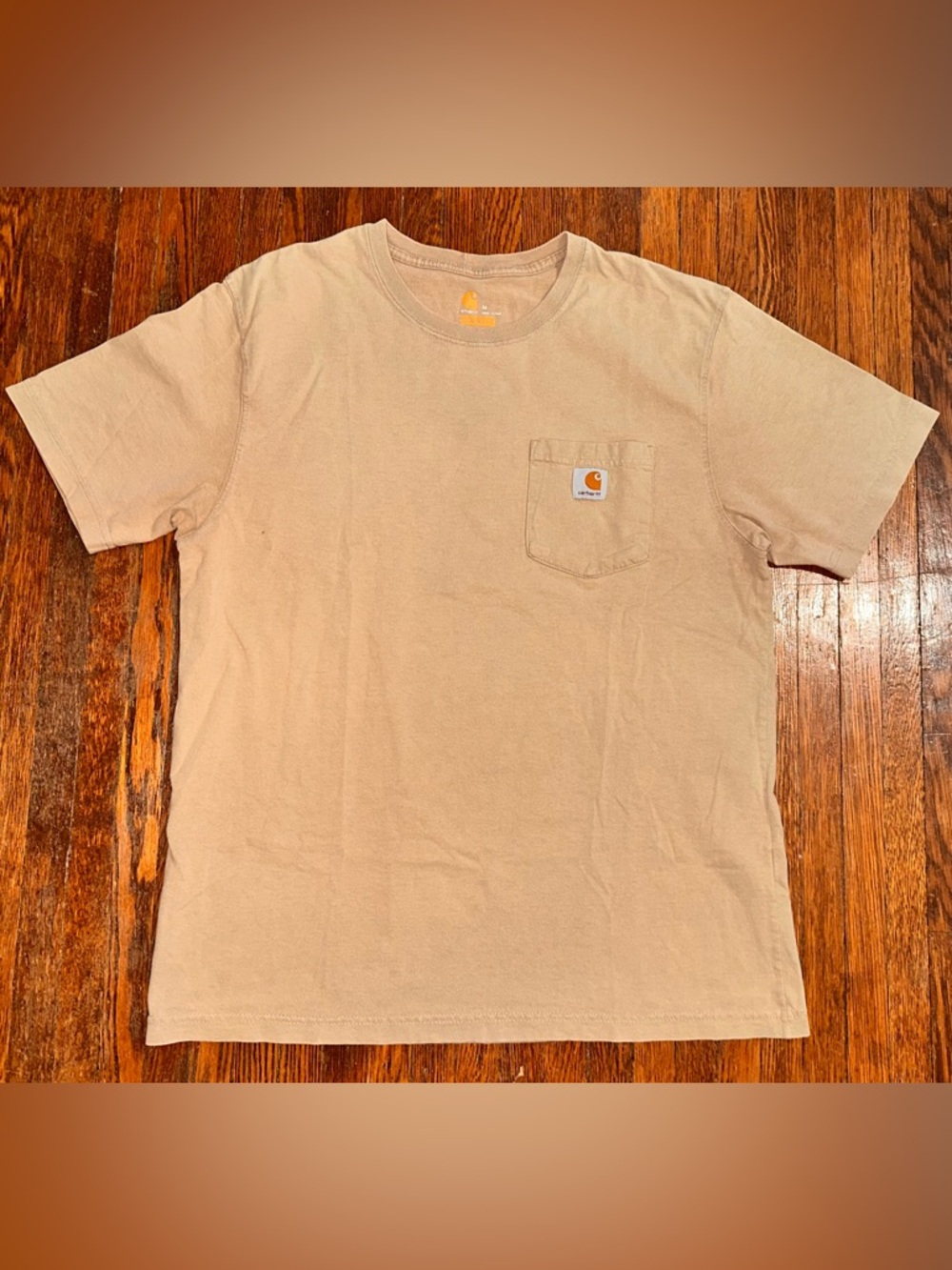 Men’s Medium Carhartt Original Fit Pocket Short Sleeve Tan Shirt